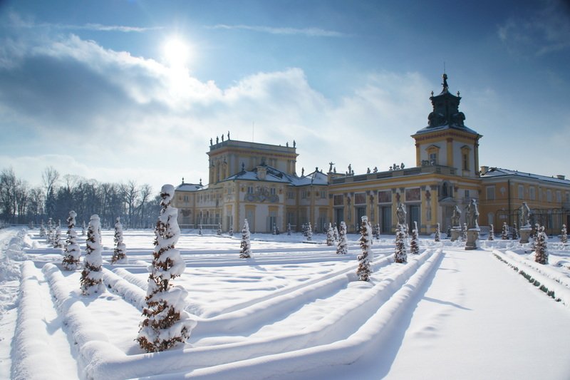 Pałac w Wilanowie zimą